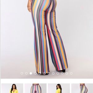 Striped high rise pants